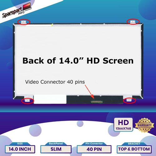 Lcd Led Laptop 14 Inch 40 Pin Slim Bracket - GARANSI