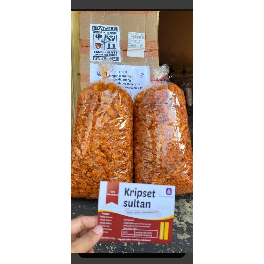 

kripset sultan kripik singkong pedas daun jeruk kemasan 5kg 1 bal termurah