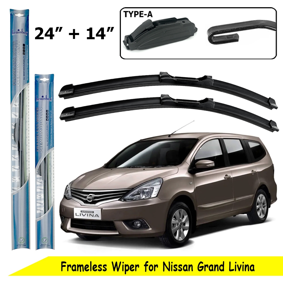 Brainbox Frameless Wiper Nissan Livina Wiper Blade Kaca Mobil Windshield