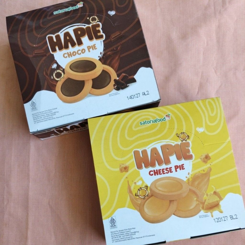 

HAPIE choco pie cheese pie | biskuit pie 12pak | pie susu
