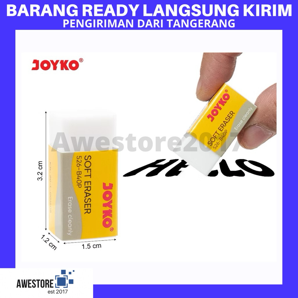 

Penghapus Joyko 526-B40P Kecil / White Eraser Stip Putih Karet Bersih Ujian Exam [PER PCS]