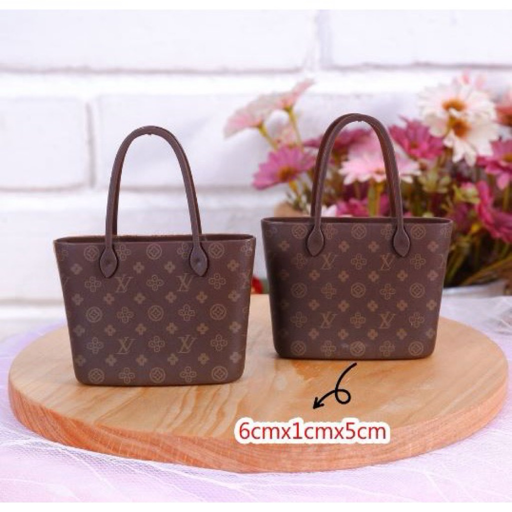 hiasan kue LV cake topper neverfull hiasan cake ultah korean branded bags kecil premium