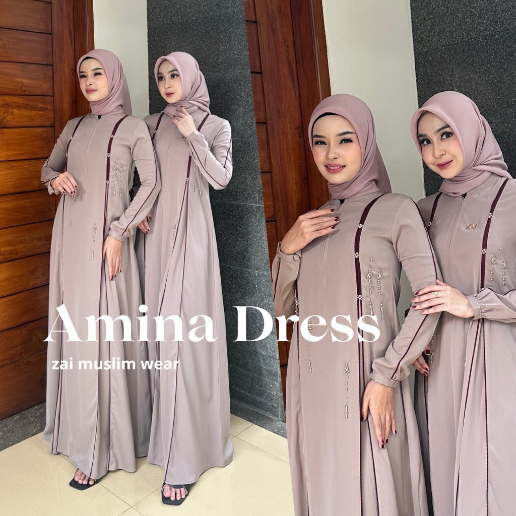 AMINA DRESS ORIGINAL BY ZAI MUSLIM WEARl
