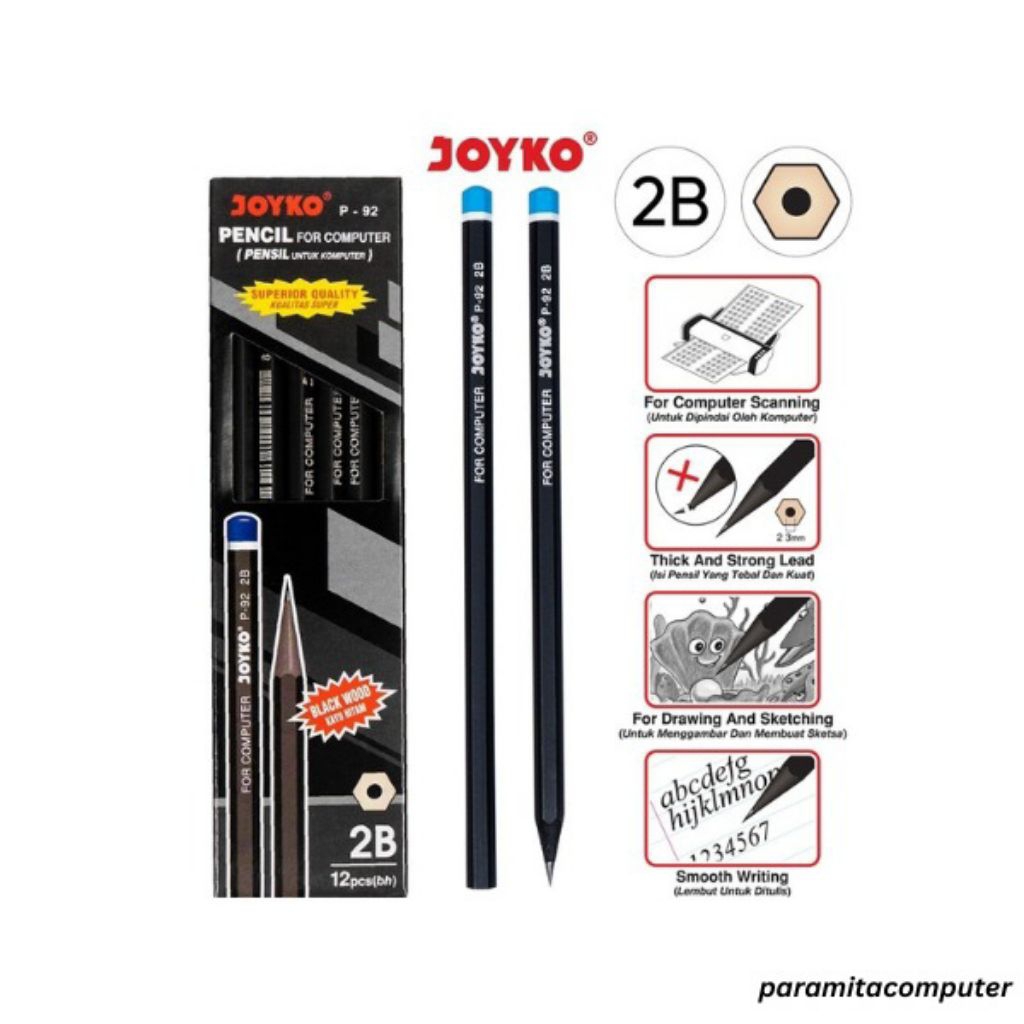 

Joyko Pensil Kayu 2B Black Wood P-92