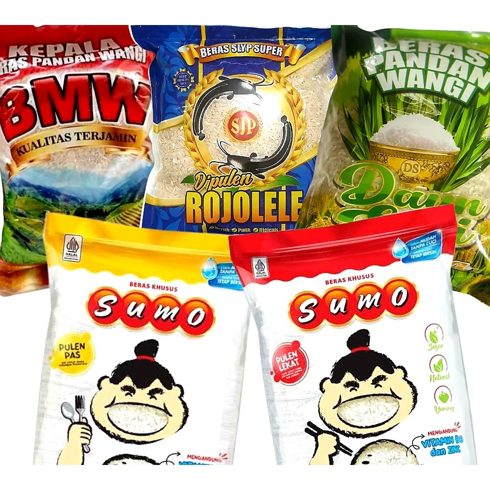 

KEMASAN EKONOMIS BERAS SUMO & ROJOLELE & DAUN SUJI PULEN DAN ENAK 3KG COCOK UNTUK ZAKAT FITRAH