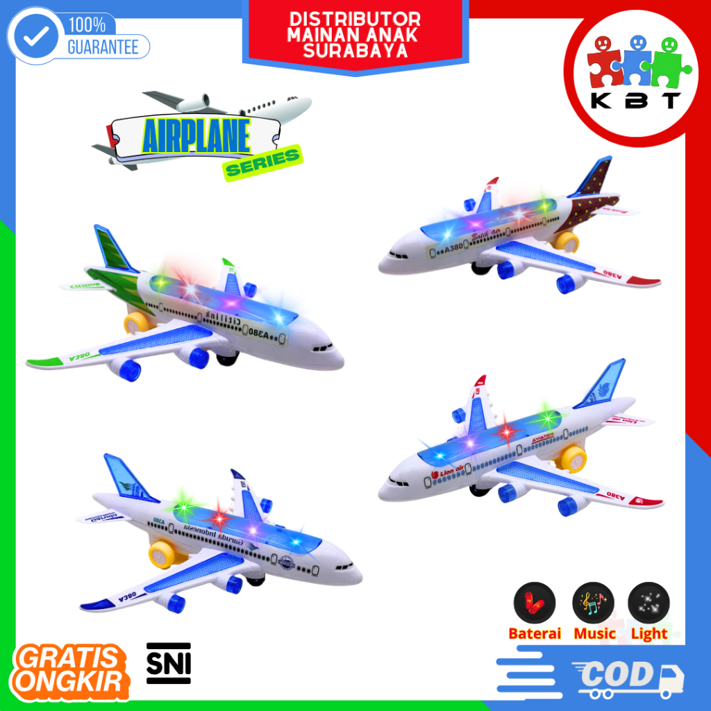 Mainan Pesawat Garuda Indonesia | Citylink | Batik Air | Lion Air Baterai / Mainan Pesawat