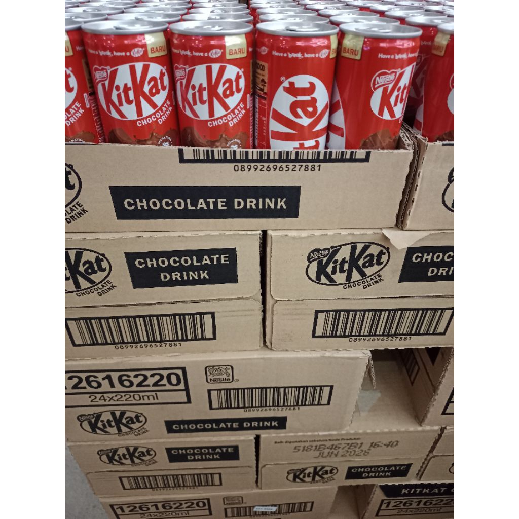 

Nestle Kitkat chocolate drink 220ml x 24 kaleng/cartoon