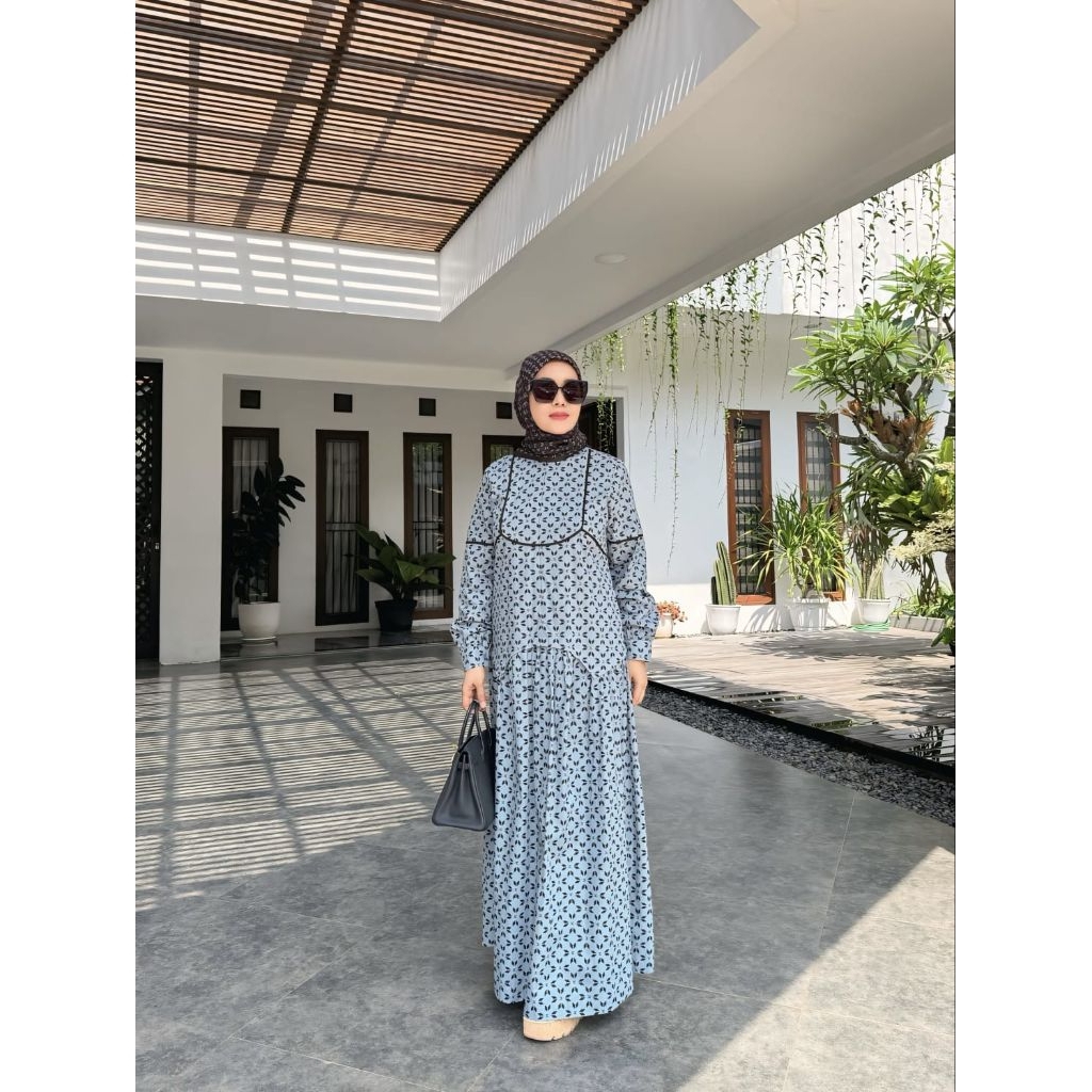 gamis by korina✔️ready Nathan Dress by korina, gamis motif, gamis korina