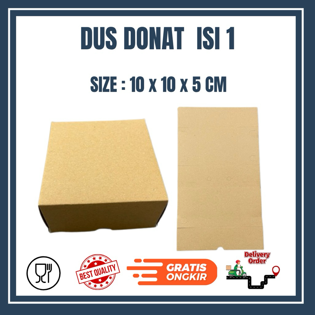 

DUS DONAT ISI 1 / BOX DIMSUM / DONAT ISI 1 CRAFT NON LAMINASI 10 x 10 x 5 CM