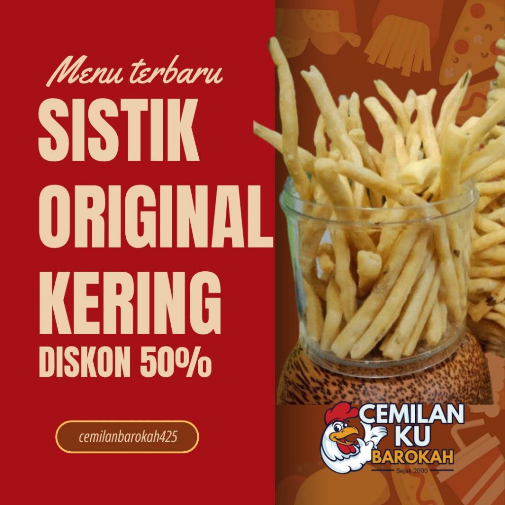 

Sistik Original Kering Kriuk 100gr-1kg murah cocok anak anak/dewasa/lansia