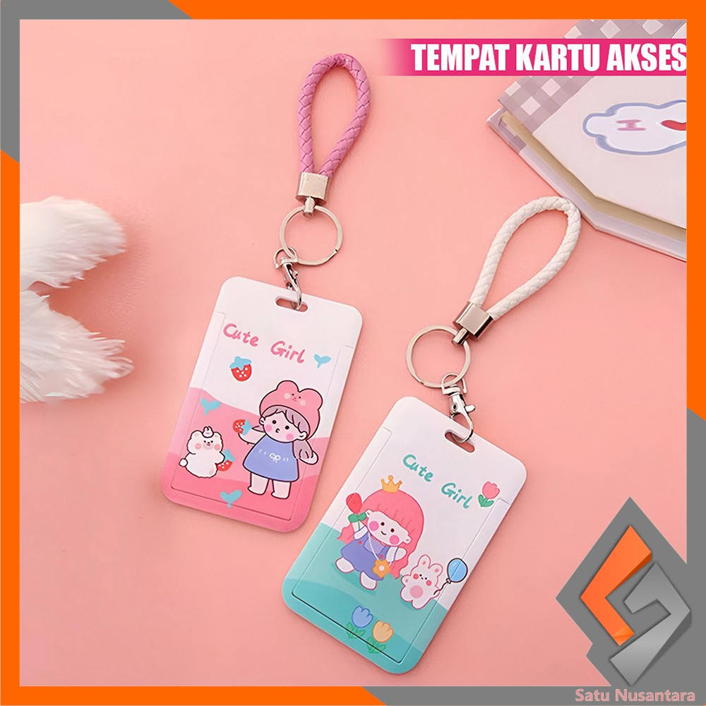 

EC SN-C1240 ID Card Holder Motif Karakter Lucu Pelindung Kartu Name Tag / Tempat Kartu Akses Kantor MRT Busway E-Money Flazz Lanyard