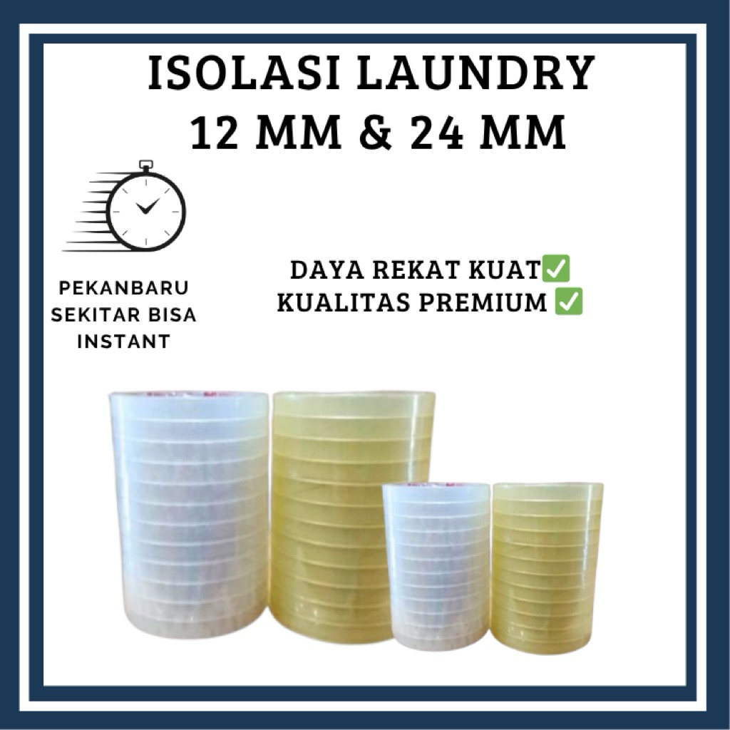 

ISOLASI SLOP 12MM X 72YARD, 24MM X 72YARD CLEAR WHITE