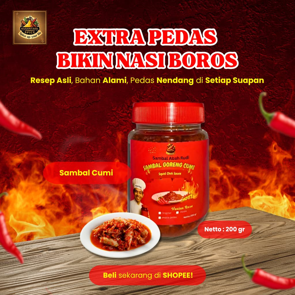 

Sambal Abah Rudi cumi goreng 200gr