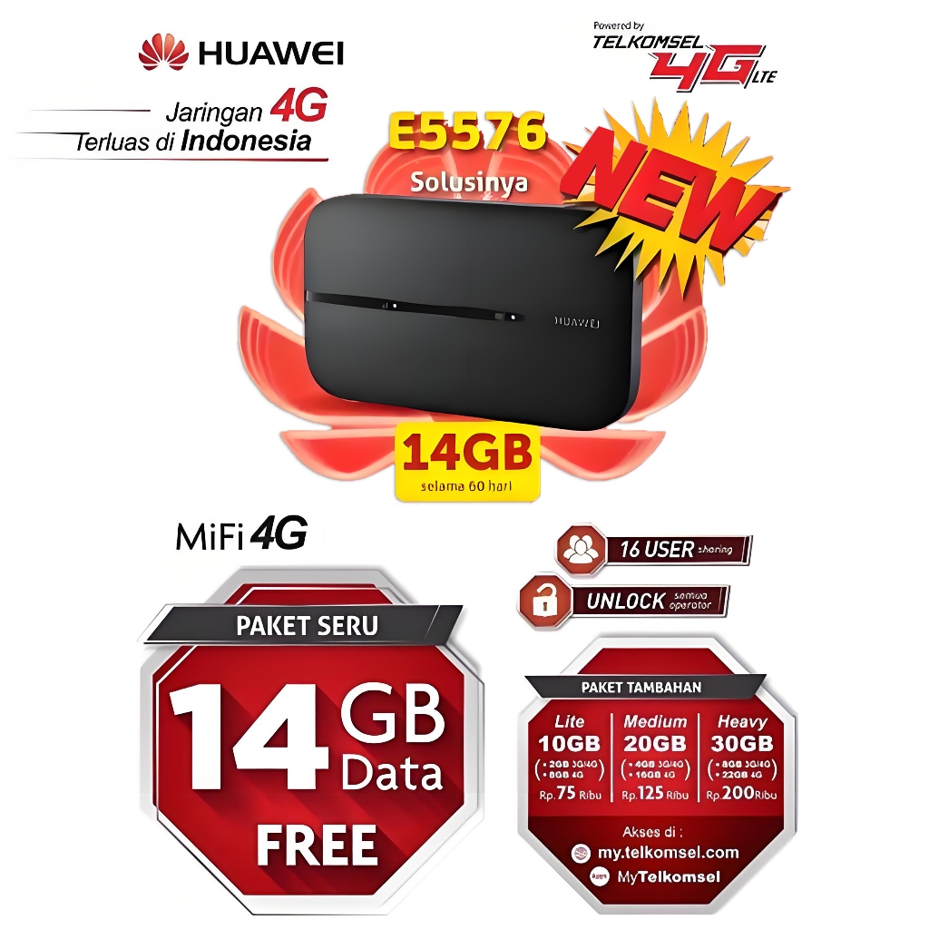 [2025 4G] Huawei E5576/E5577 Brovi HKM XL GO IZI Mifi Modem Wifi Portable 4G Unlock All Operator Byp