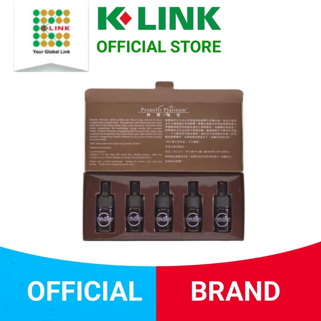Propolis Platinum K Link.Propolis Platinum Original K Link.Propolis K Link.Kemasan 1 Botol dan 5 Bot