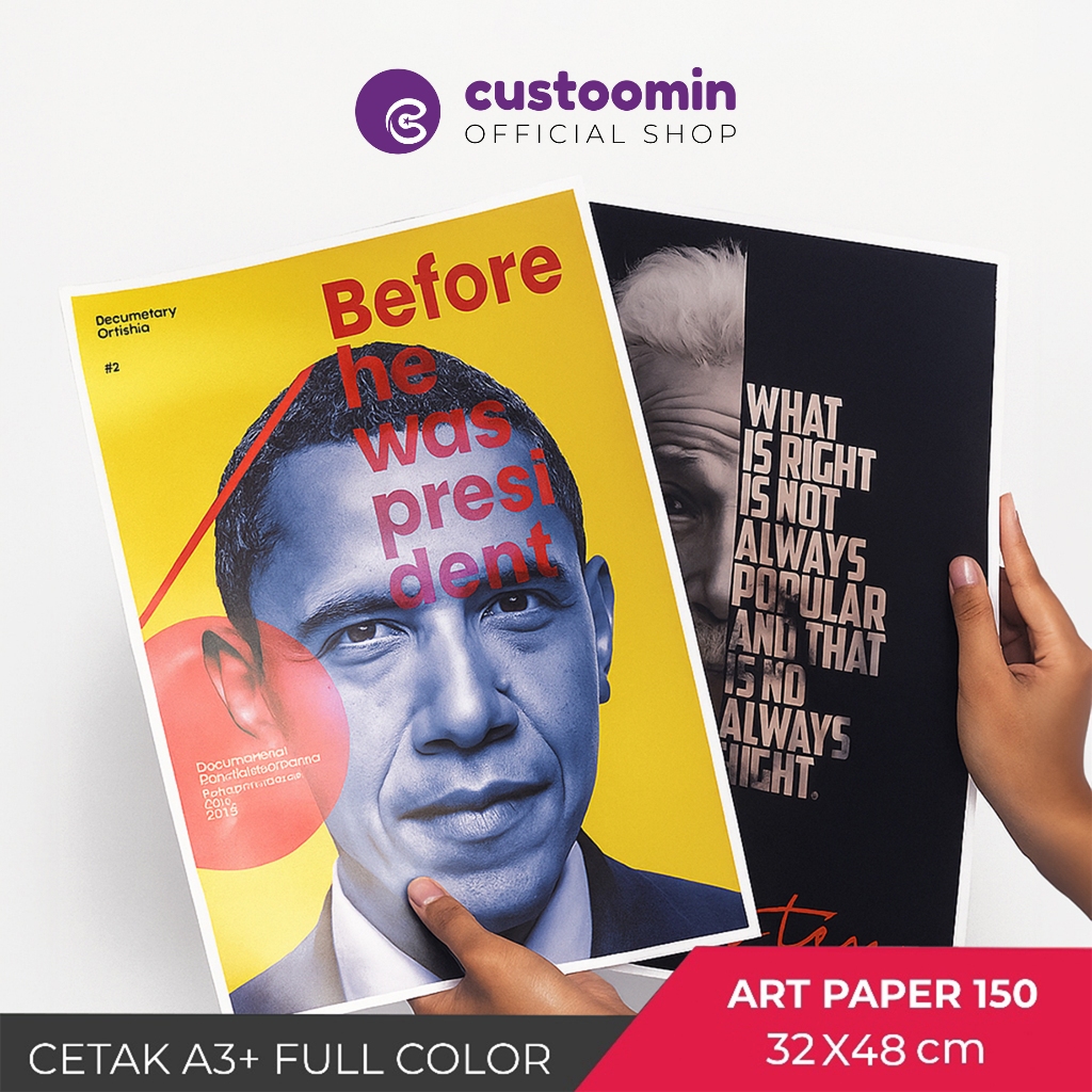 

Cetak A3+ (32x48 cm) #Art paper 150 gsm - Full Color - Custom | Custoom.in
