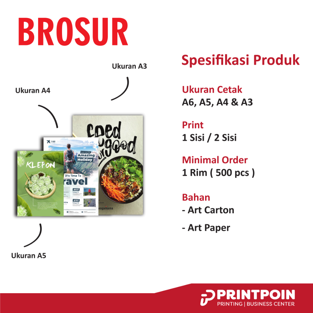 

Cetak Brosur A4 bahan Artpapper 1 Sisi 1 Rim