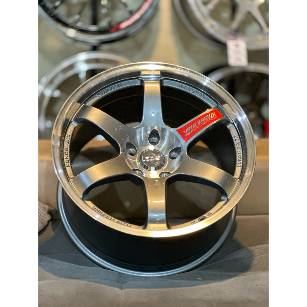 Velg TE37 SL Gunmet Lip Polis R18 Baru