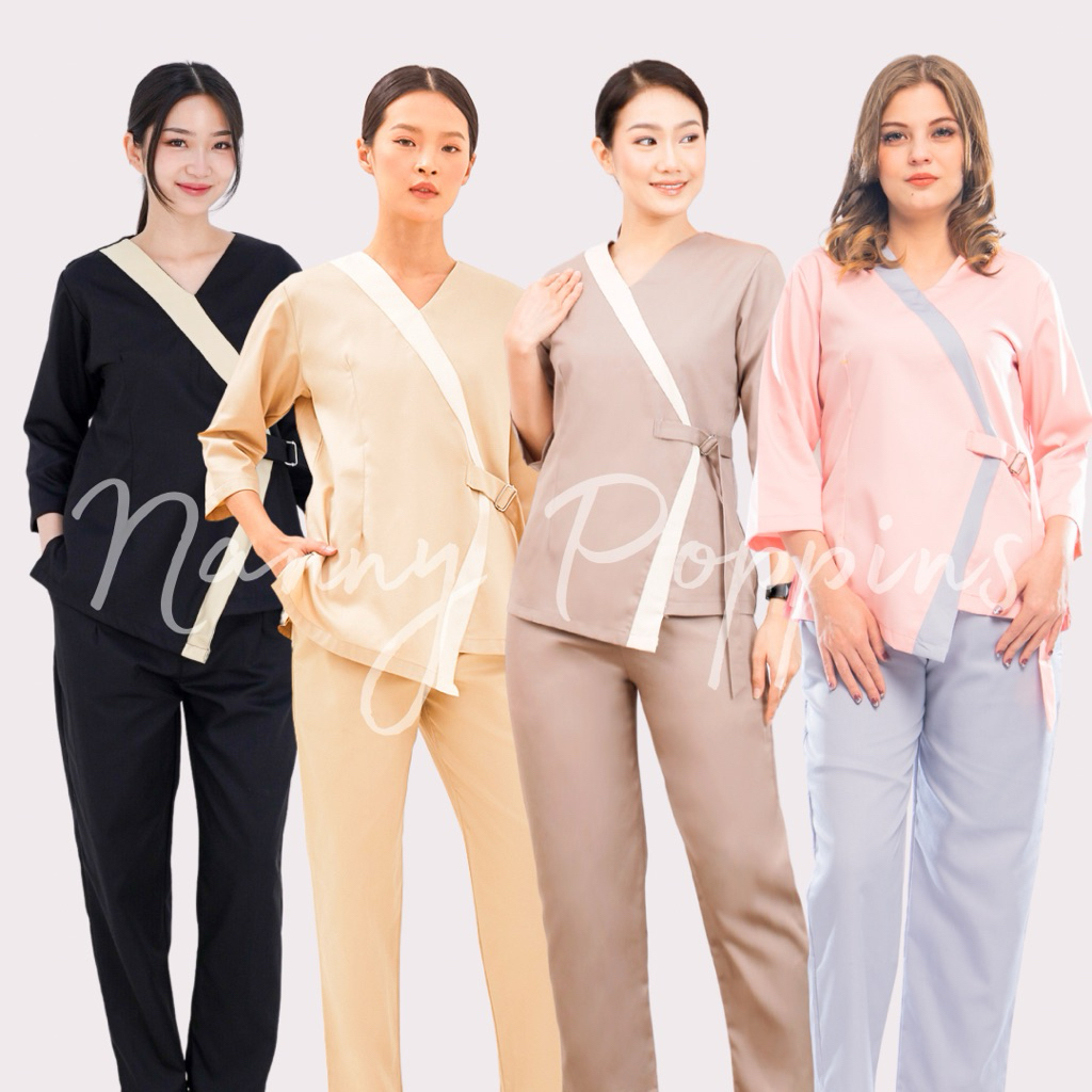 FLORENCE 7/8 Sleeves uniform/ seragam klinik/ baju suster/ nanny uniform/ spa hotel uniform
