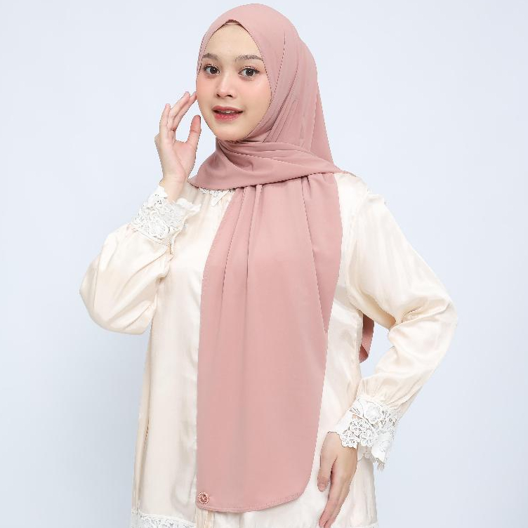 Azzahra Hijab Kerudung Pashmina instan dan Jersey Polos