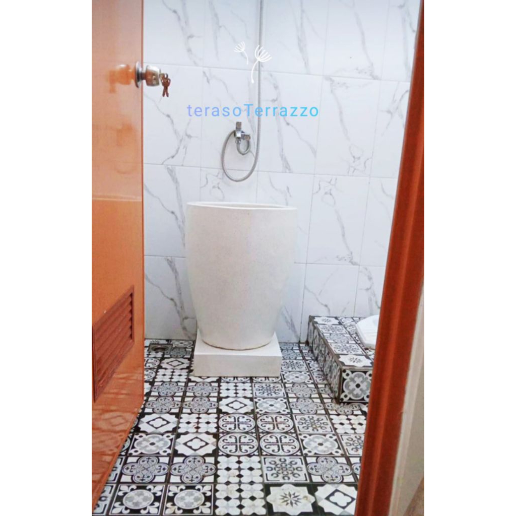 Teraso Terazzo Model Apollo Tugel Gentong Bak Mandi Teraso Terazzo Tinggi 70cm Diameter 45cm