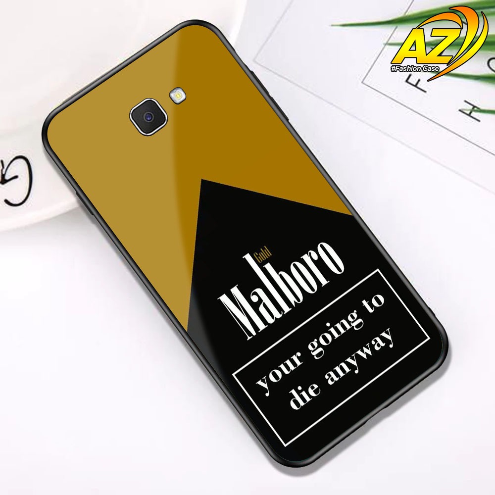 Case Untuk Hp Samsung J7 Prime [ ROKOK 2 ] Softcase Glass Kaca Anti Pecah & Anti Gores Case Handphon