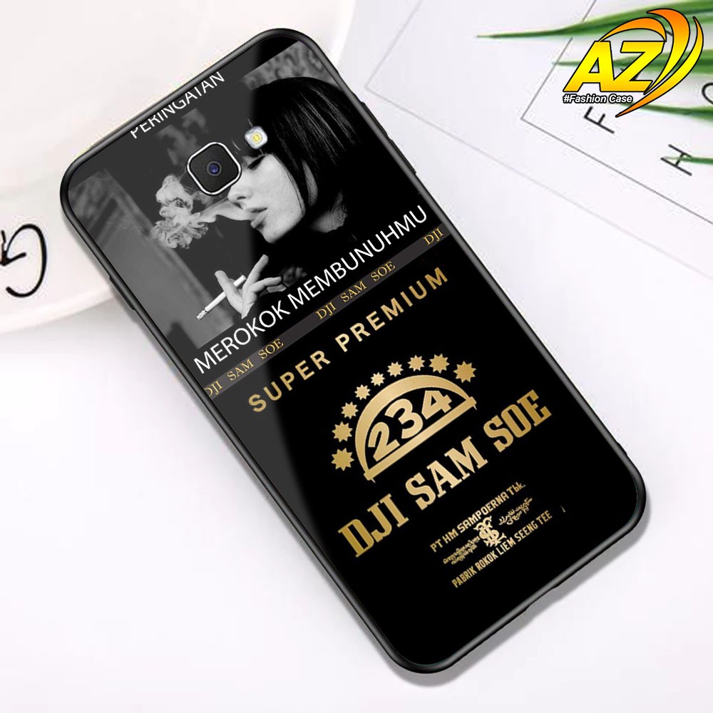Case Untuk Hp Samsung J7 Prime [ ROKOK1 ] Softcase Glass Kaca Anti Pecah & Anti Gores Case Handphone