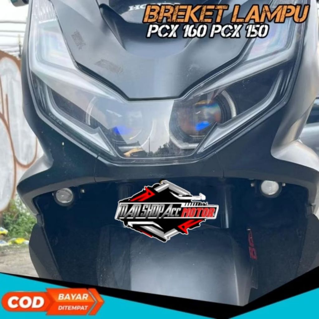 Breket Lampu Tembak D2 Laser Bawah Headlamp Depan Honda All Pcx 150&Pcx 160 CBS&ABS 2018-2025