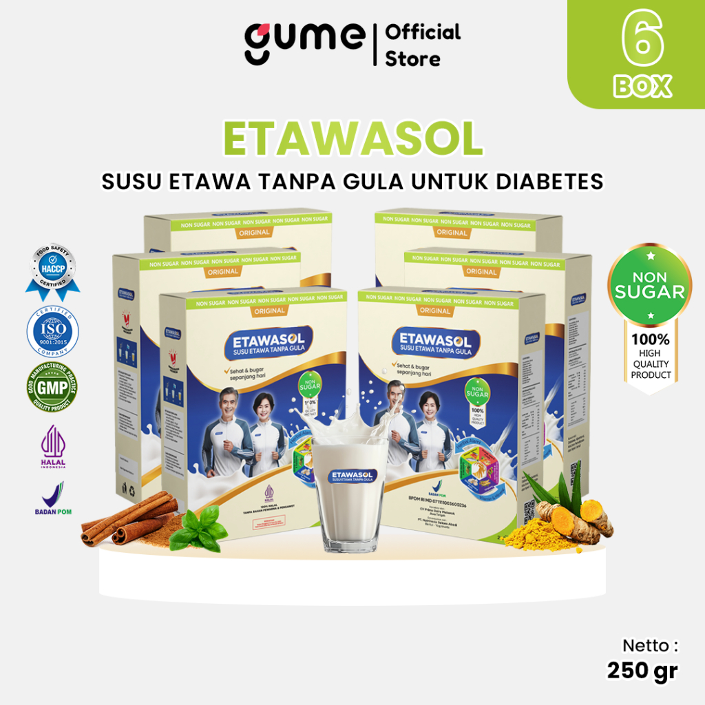 

Etawasol Susu Kambing Bebas Gula Atasi Diabetes, Hipertensi, Nyeri Sendi dan Pernafasan Paket 6 Box