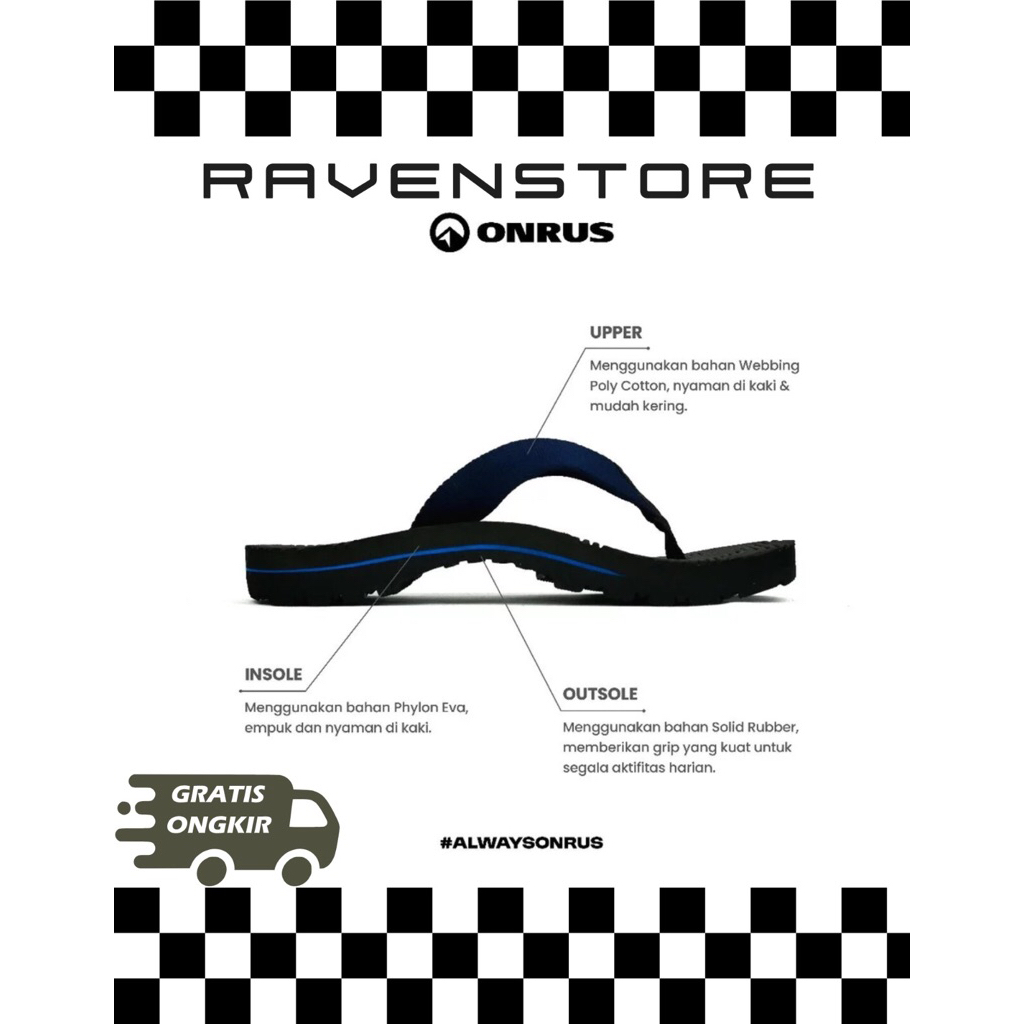 Sandal Gunung ONRUS | sandal gunung pria sandal gunung wanita sandal gunung cowok