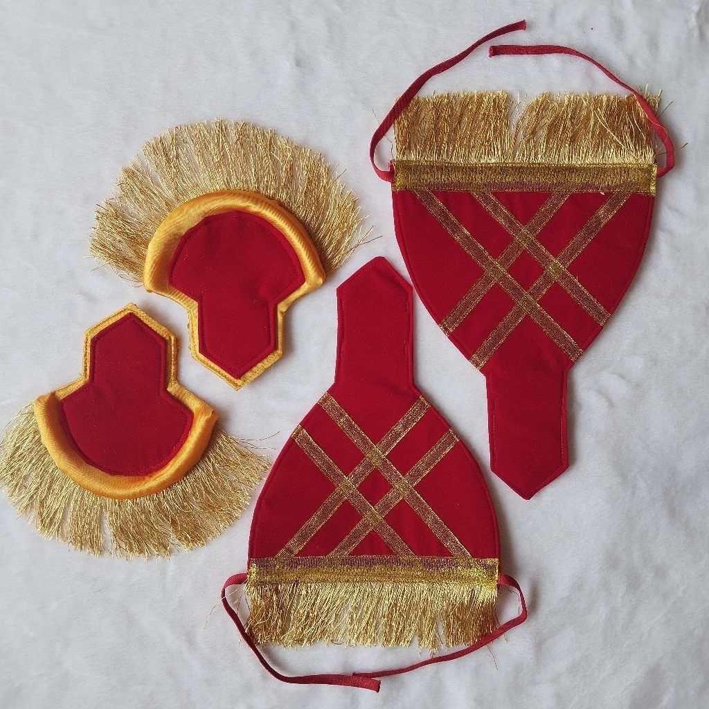 1 Set Komplit Evolet Ban Lengan Rumbai Sisir Emas Akmil / Akpol Premium