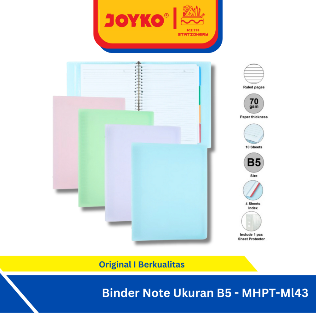 

Joyko Binder Note B5 Pastel Lucu Catatan Sekolah Kuliah B5-MHPT-Ml43
