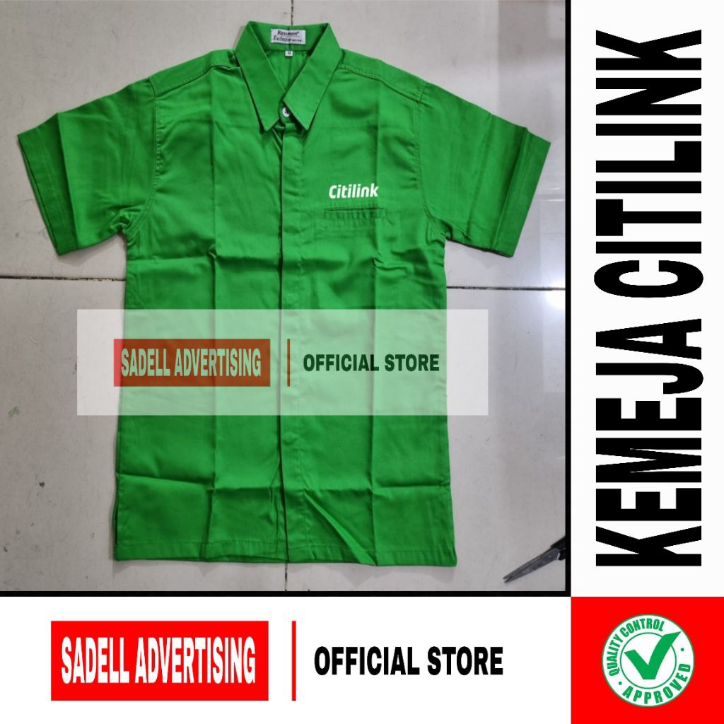 Kemeja CITILINK Seragam Citilink Hijau Lengan Pendek Pria Bordir