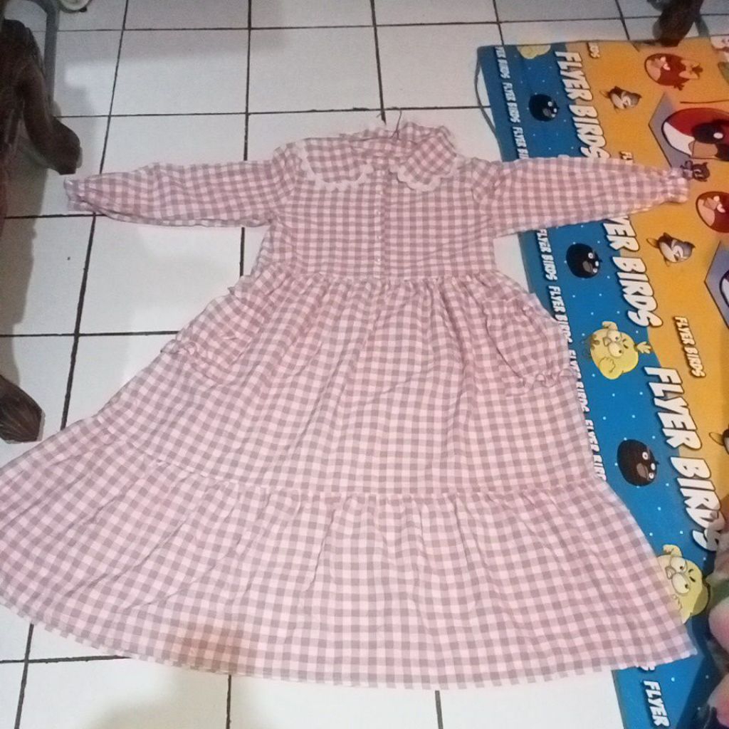 preloved gamis wanita warna pink putih 60.350k