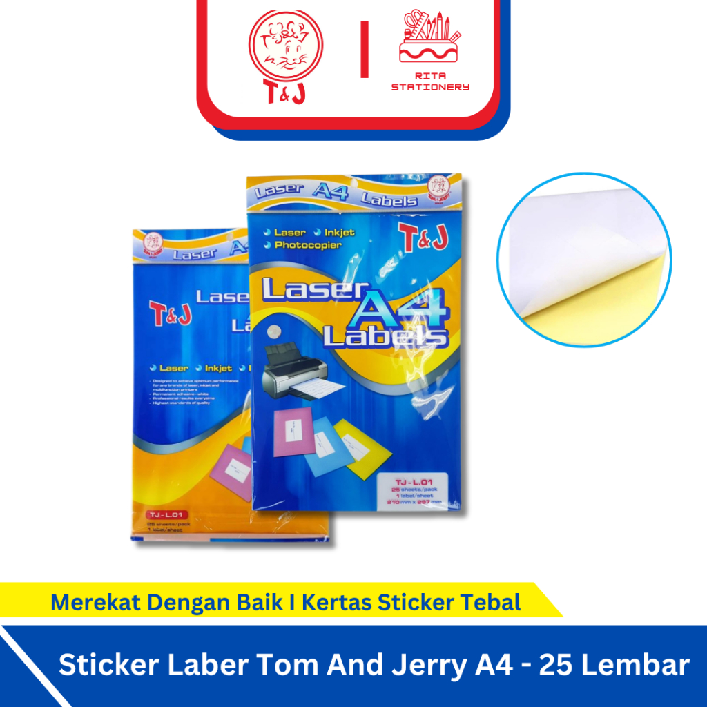 

Tom & Jerry Label A4 TJ-L.01 / Sticker Label - 1 Pack isi 25 Lembar