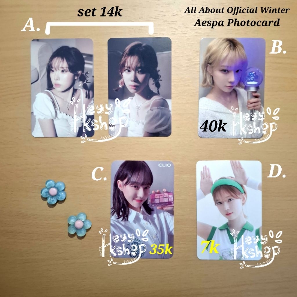 SM Entertainment All About AESPA Winter Photocard [Bene SMTOWN sg24, Lightstick Ver 1, Clio Palette 