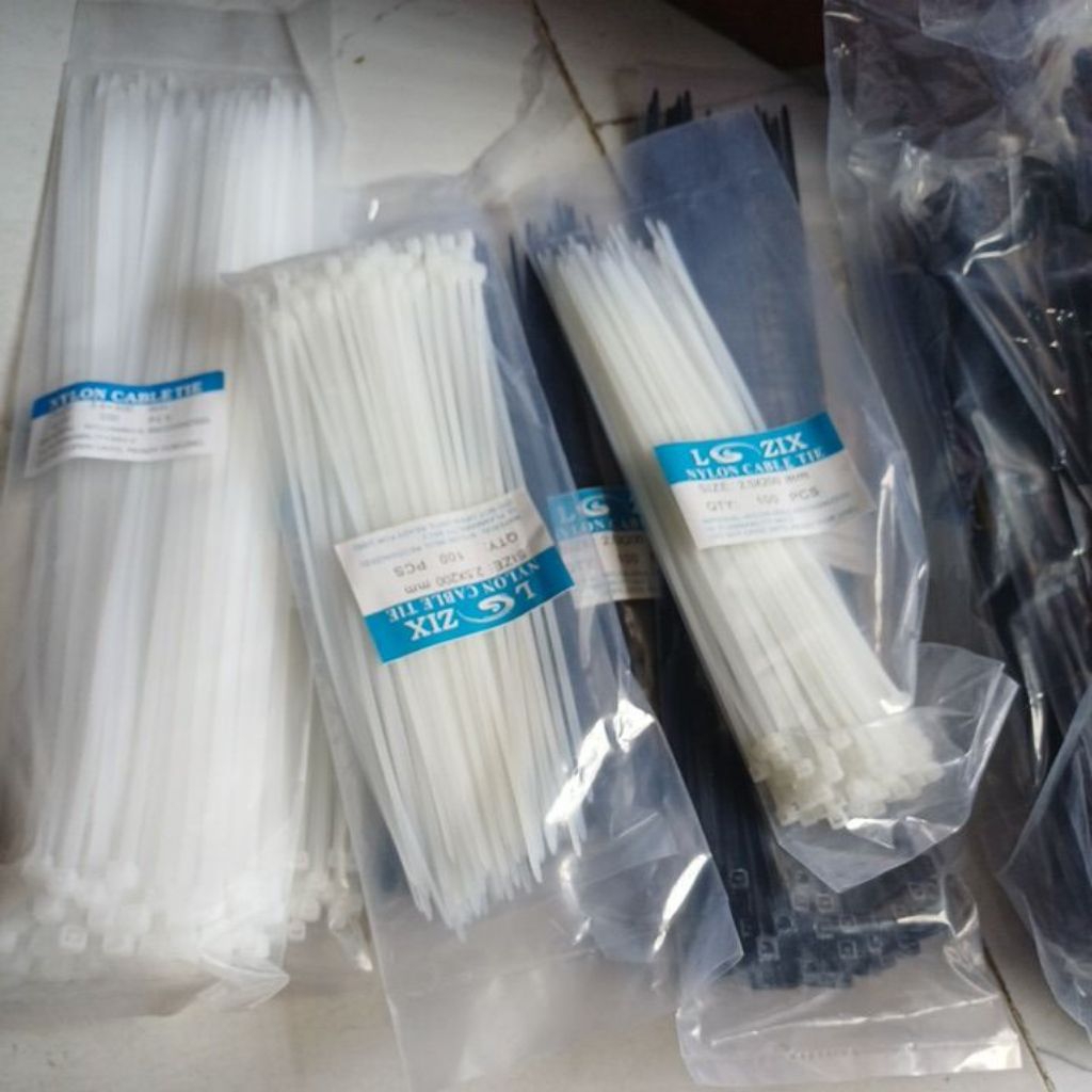 

paket (10 bungkus) kabel ties hitam putih 30cm 25cm 20cm 15cm 10cm