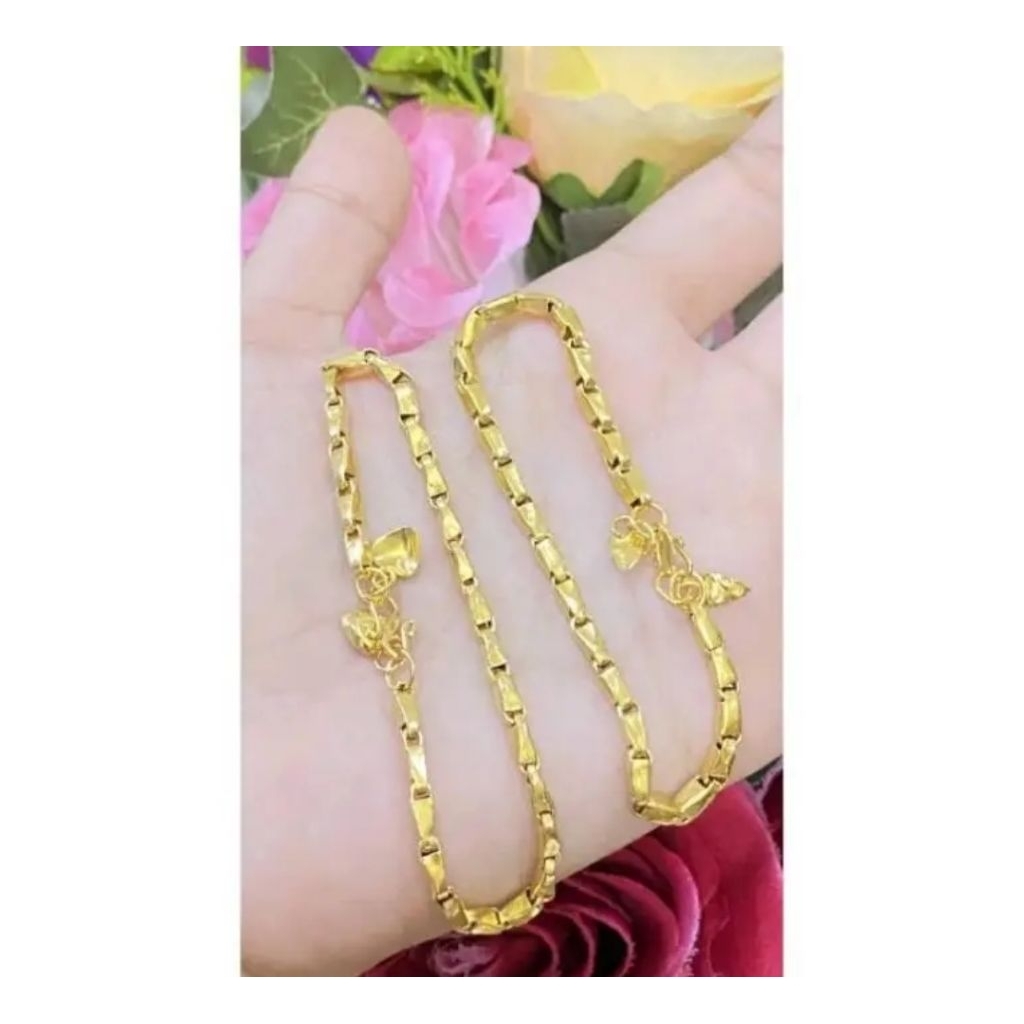 GELANG PADI 1/2 SUKU LAPIS EMAS 24