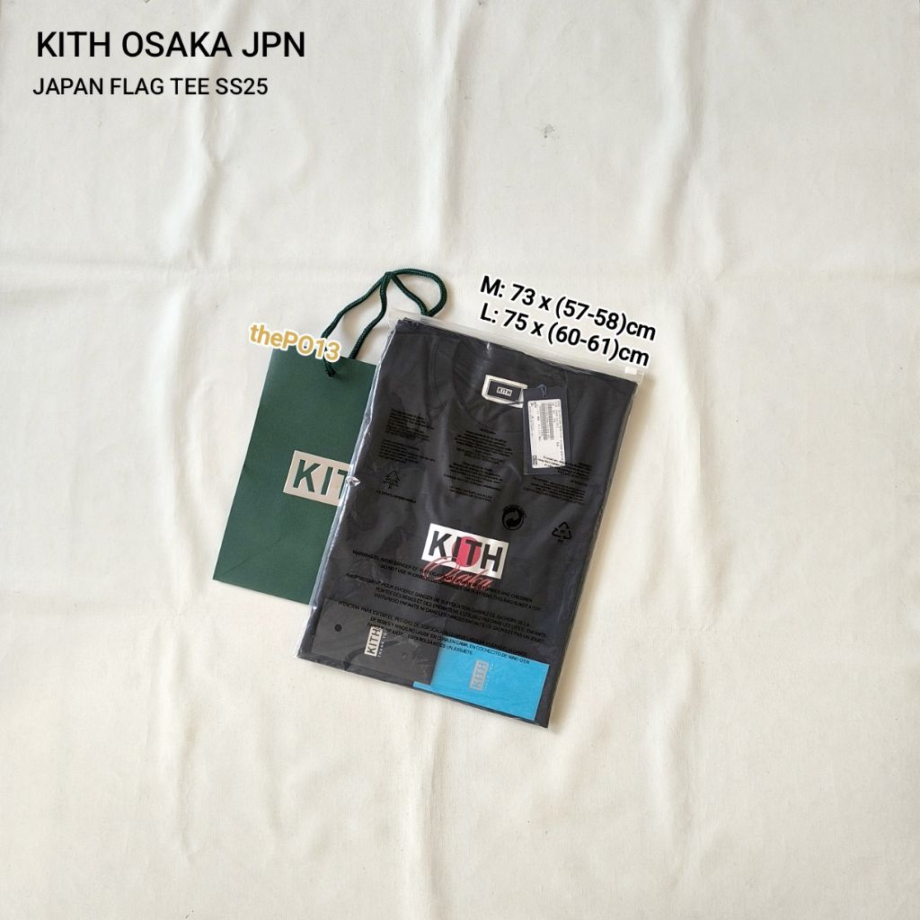 KITH OSAKA JAPAN FLAG COMFORT TEE BLACK SS25 AUTHENTIC 100% BNWT