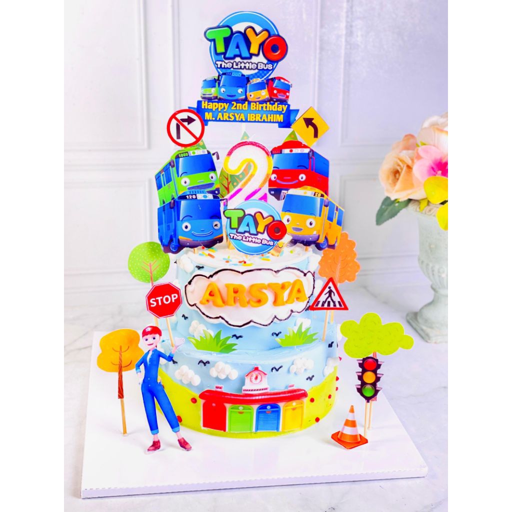 

kue ulang tahun birthday anak tayo topper cake