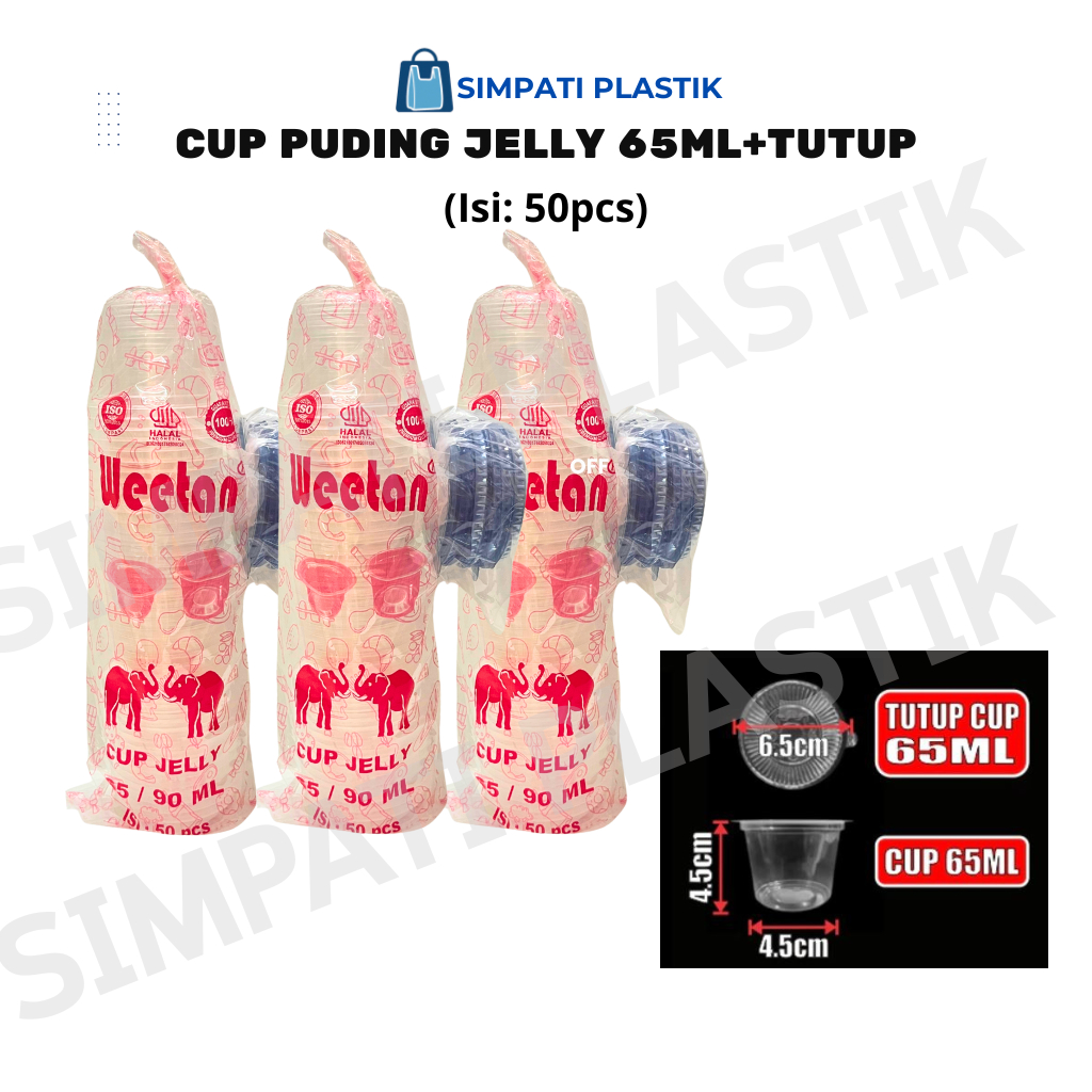 Weetan Cup Puding Jelly 65ML + Tutup