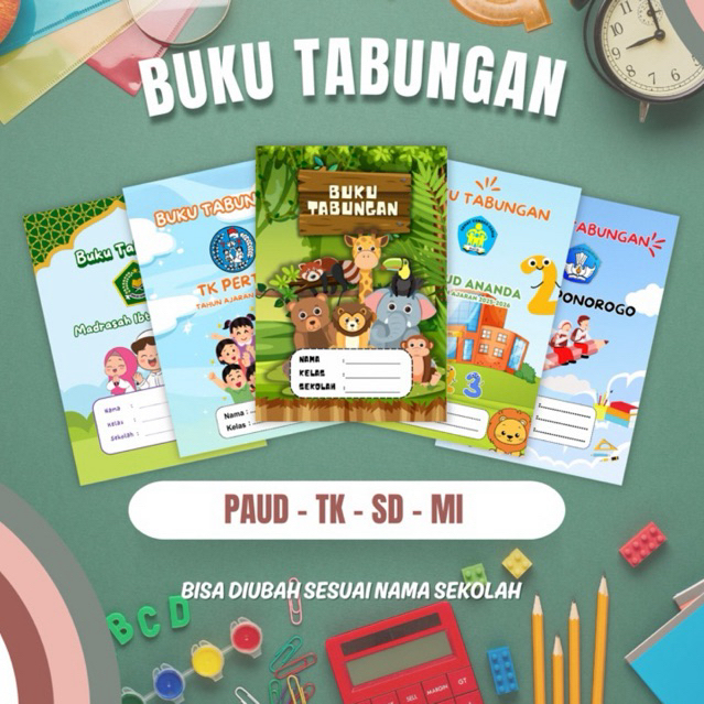 

BUKU TABUNGAN COSTUM PAUD,TK,SD,MI,SMP