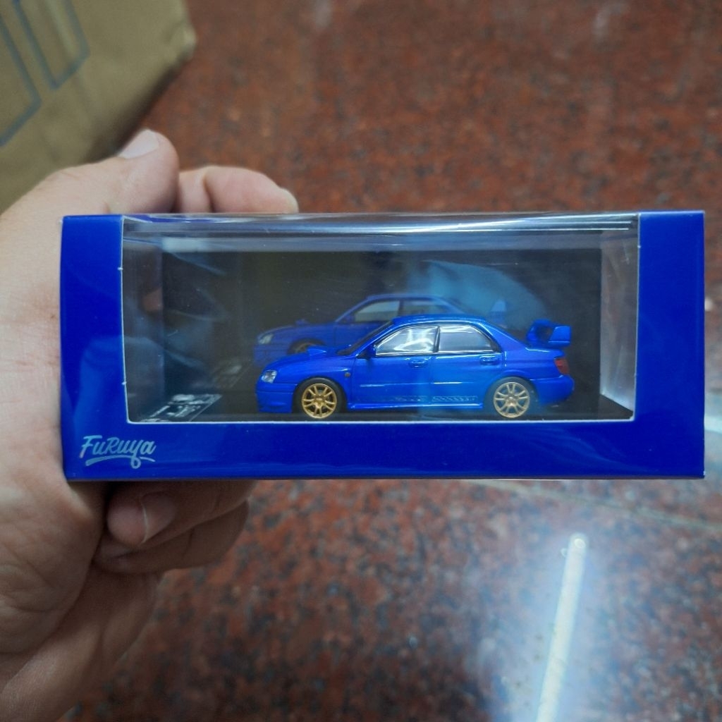 Furuya Diecast Model Skala 64 Subaru Impreza WRX STi 8th Gen Sedan Blue