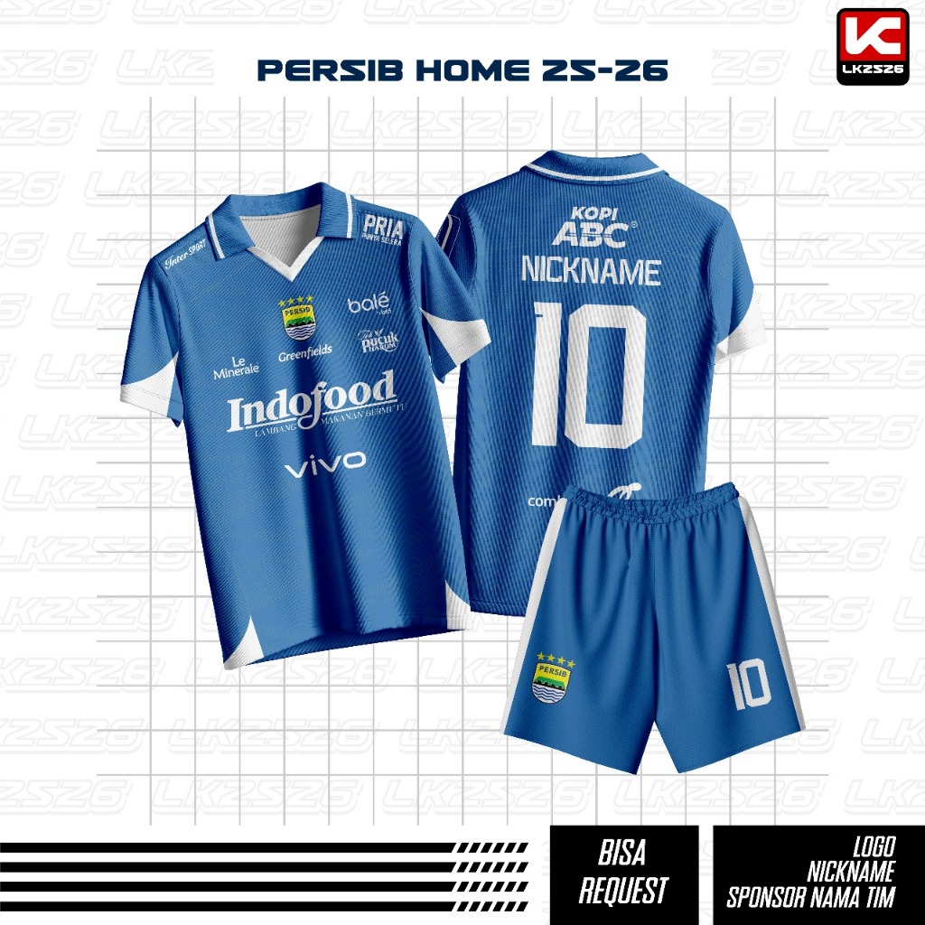 Jersey Bola PERSIB LIGA TERBARU MUSIM 2025/2026 Biru Full Print Sport / Jersey Persib Home 2025/2026
