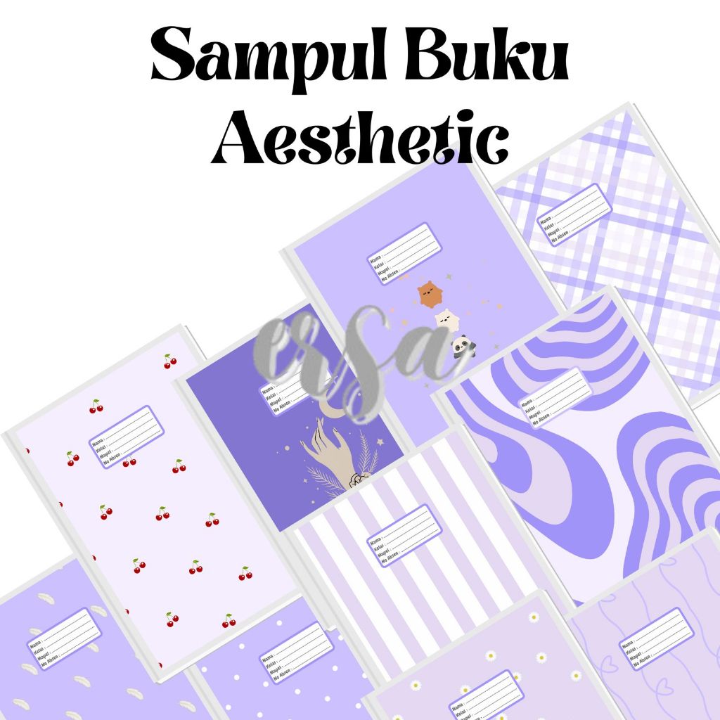 

5 LEMBAR SAMPUL BUKU TULIS AESTHETIC UNGU RANDOM UKURAN BUKU SIDU DAN BIGBOSS