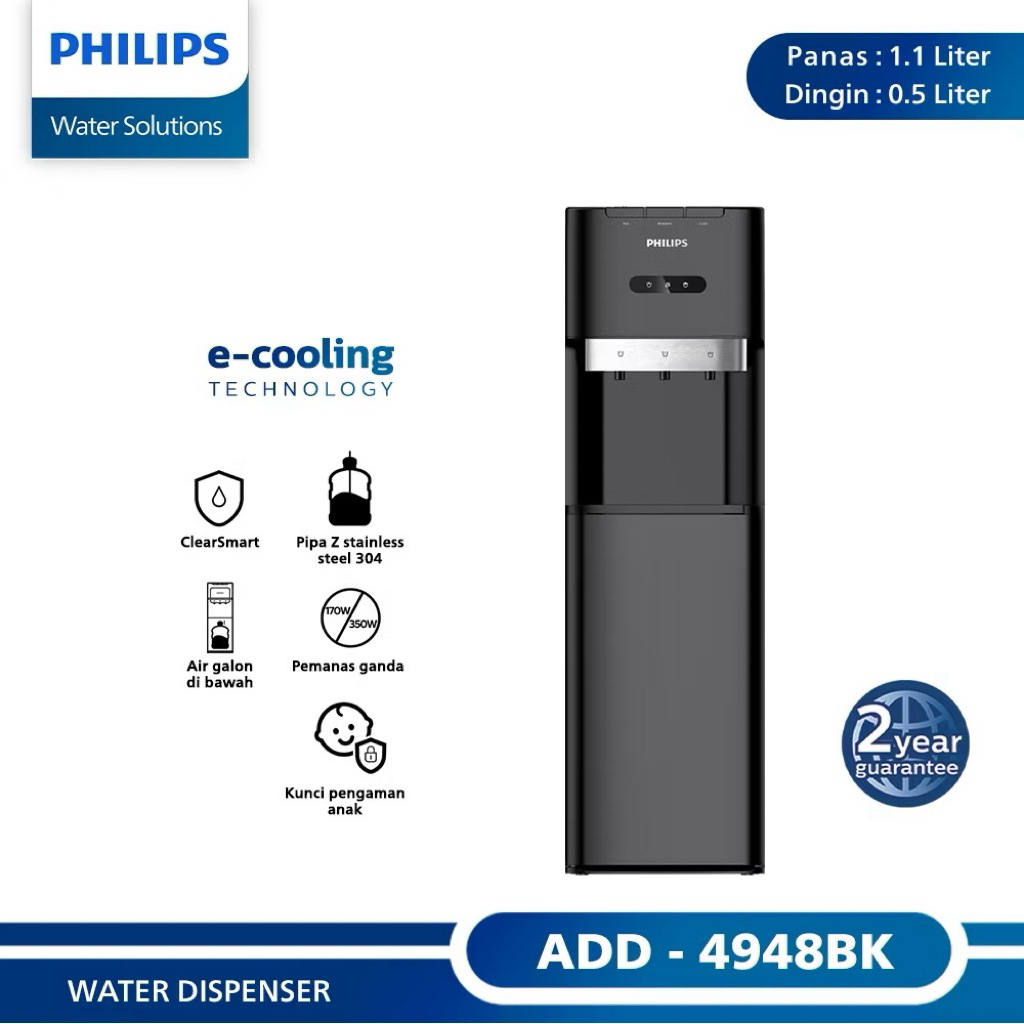 Philips ADD 4948BK Dispenser Philips Galon Bawah ADD-4948