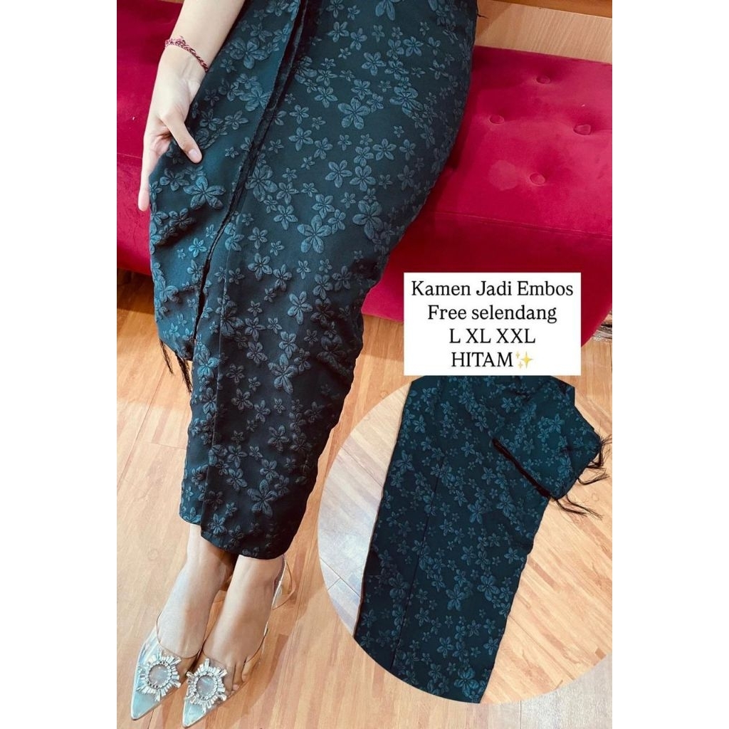 Kamen jadi SET SELENDANG embos kamen rok wanita bawahan tradisional bali