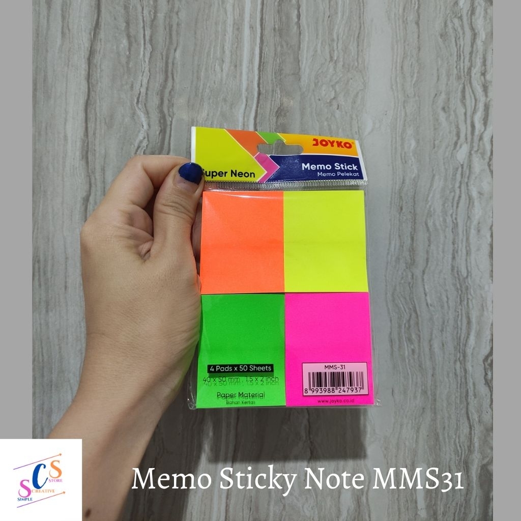 

MEMO STICKY NOTE JOYKO MMS-654P/ KERTAS MEMO / KERTAS TEMPEL / MMS-0653 / MMS-0654 / MMS-31