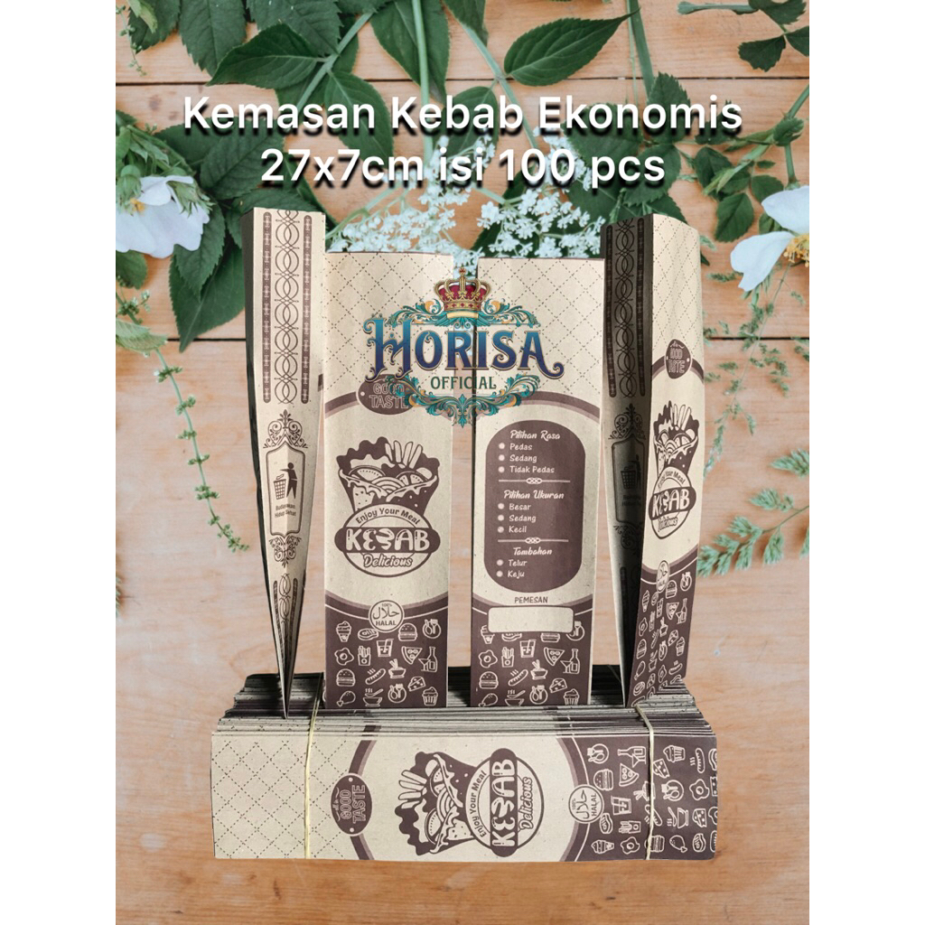 

Kemasan bungkus kebab isi 100 pcs ekonomis craft food grade termurah