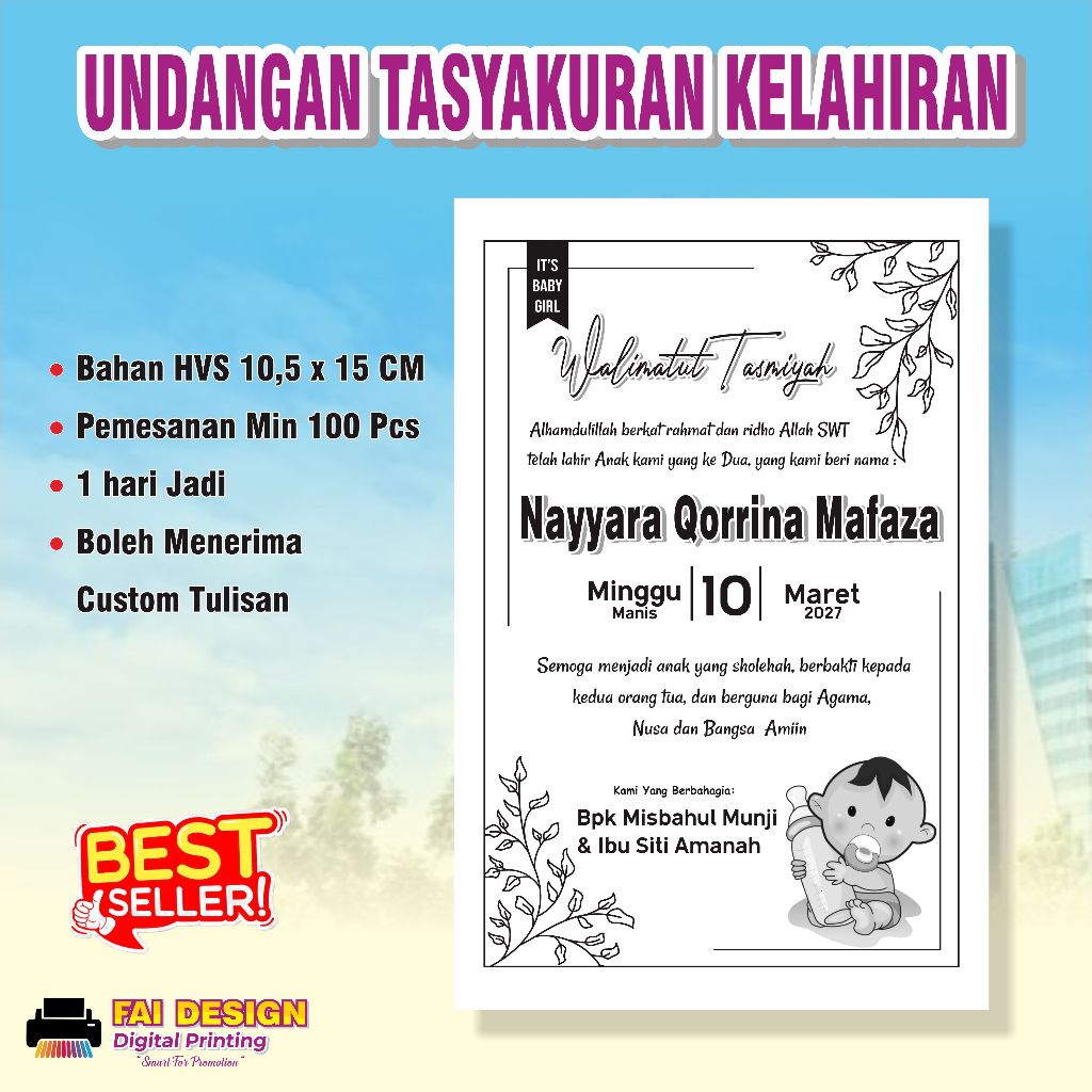 UNDANGAN / BESEK TASYAKURAN KELAHIRAN BAYI